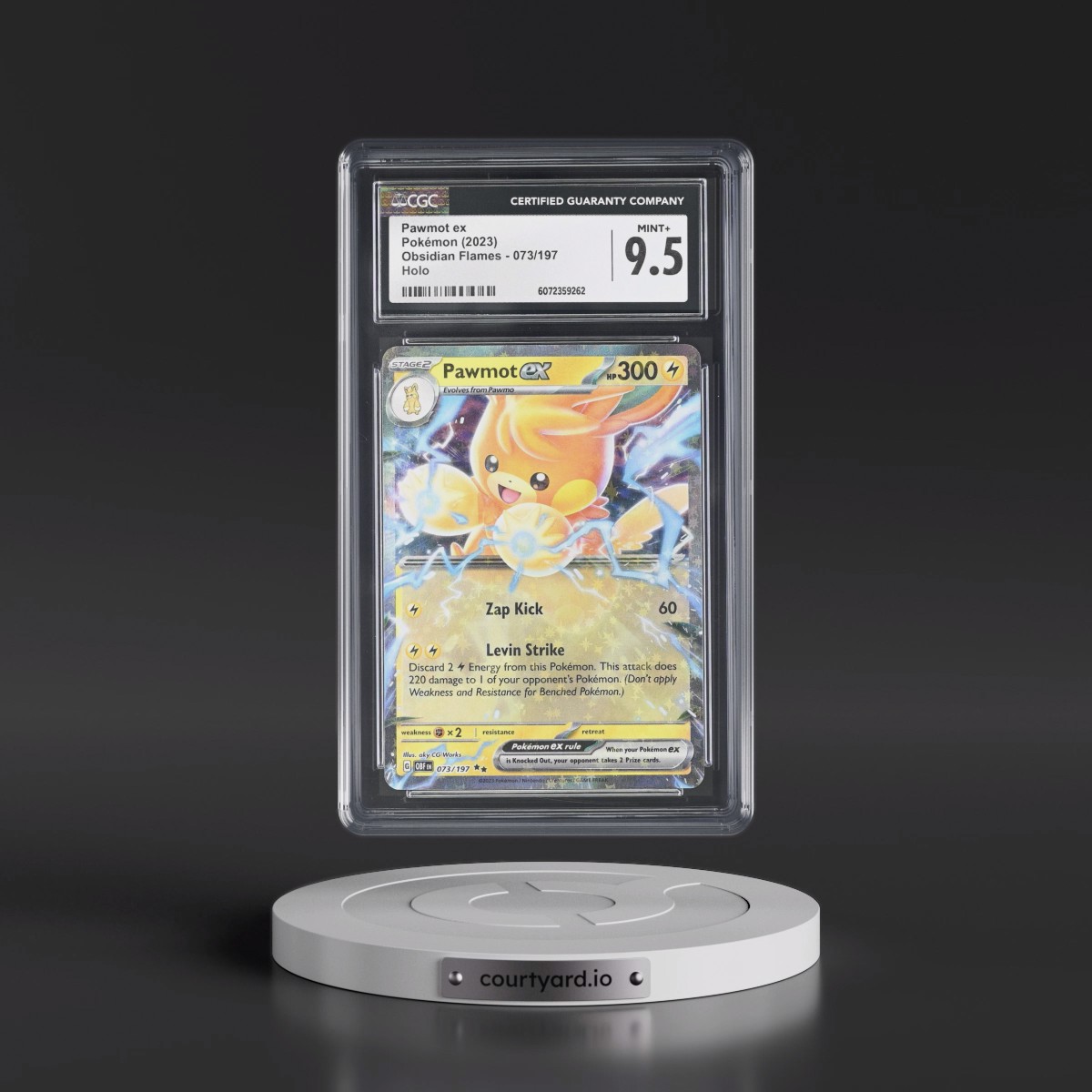 2023 Obsidian Flames - OBF EN #073/197 Pawmot ex - Holo (CGC 9.5 MINT+)