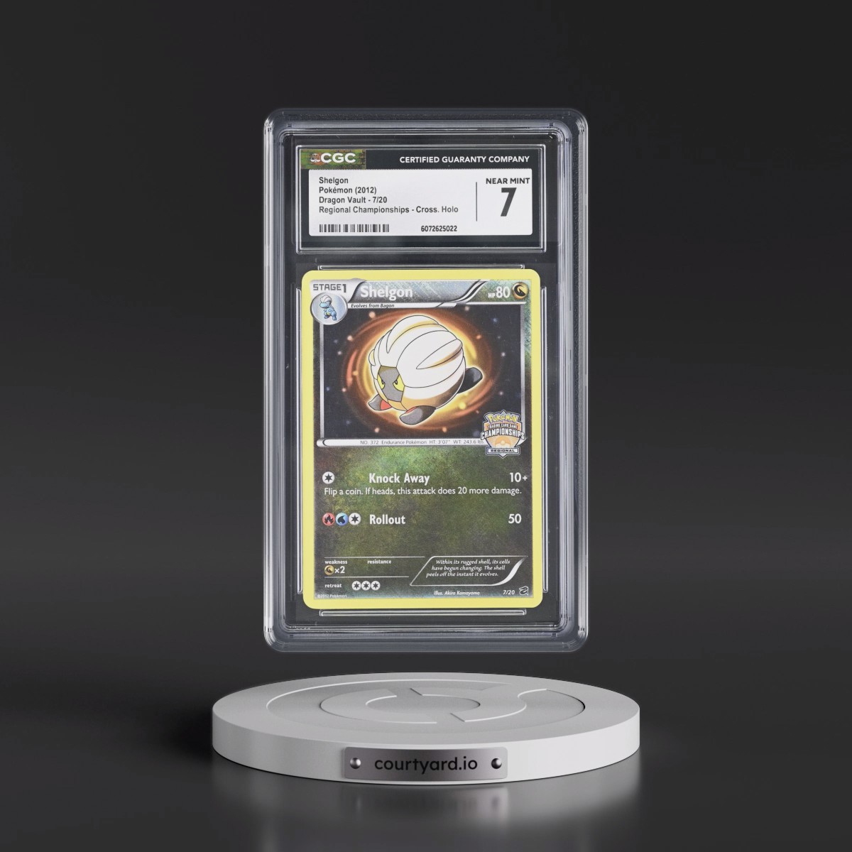 2012 Dragon Vault #7/20 Shelgon - Crosshatch Holo (Cross. Holo) Regional Championships (CGC 7 NM)