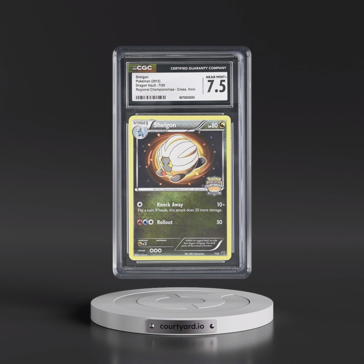 2012 Dragon Vault #7/20 Shelgon - Crosshatch Holo (Cross. Holo) Regional Championships (CGC 7.5 NM+)
