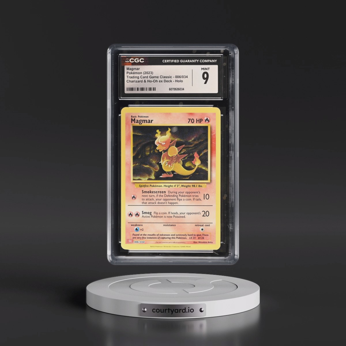 2023 Trading Card Game Classic - CLV, CLC, CLB #006/034 Magmar - Holo Charizard & Ho-Oh ex Deck - CLC (CGC 9 MINT)