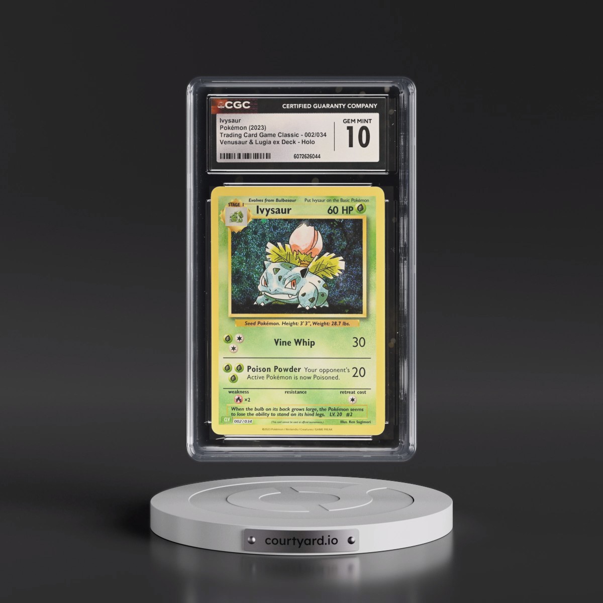2023 Trading Card Game Classic - CLV, CLC, CLB #002/034 Ivysaur - Venusaur & Lugia ex Deck - CLV Holo (CGC 10 GEM MINT)