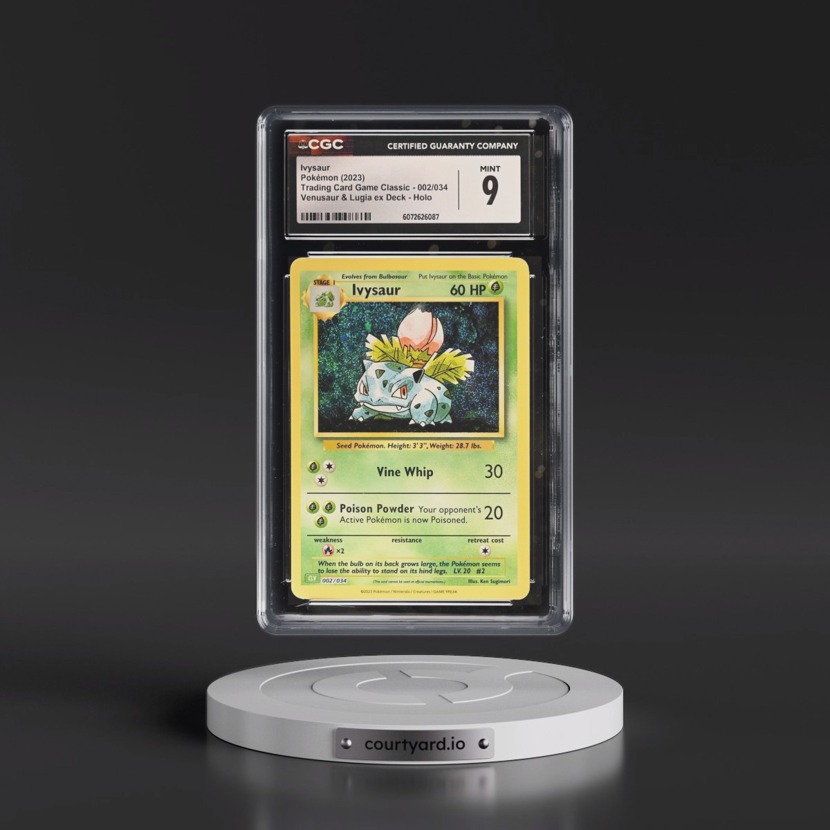 2023 Trading Card Game Classic - CLV, CLC, CLB #002/034 Ivysaur - Venusaur & Lugia ex Deck - CLV Holo (CGC 9 MINT)