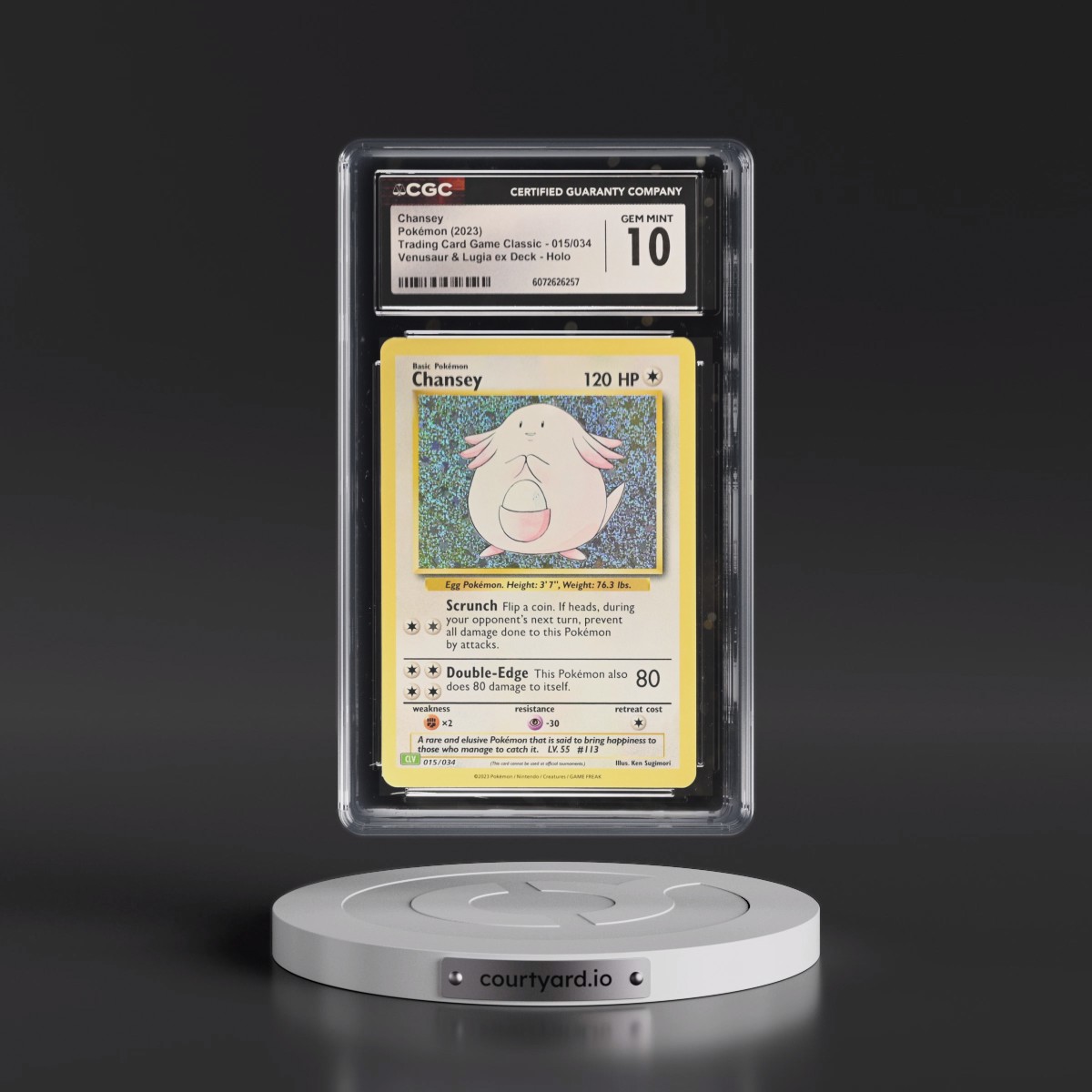 2023 Trading Card Game Classic - CLV, CLC, CLB #015/034 Chansey - Venusaur & Lugia ex Deck - CLV Holo (CGC 10 GEM MINT)