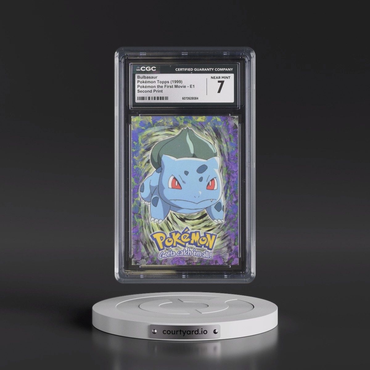 1999 Pokémon the First Movie #E1 No.01 Bulbasaur - Second Print (Black Topps Logo) (CGC 7 NM)