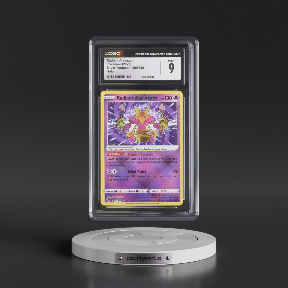 2022 Silver Tempest #059/195 Radiant Alakazam - Holo (CGC 9 MINT)