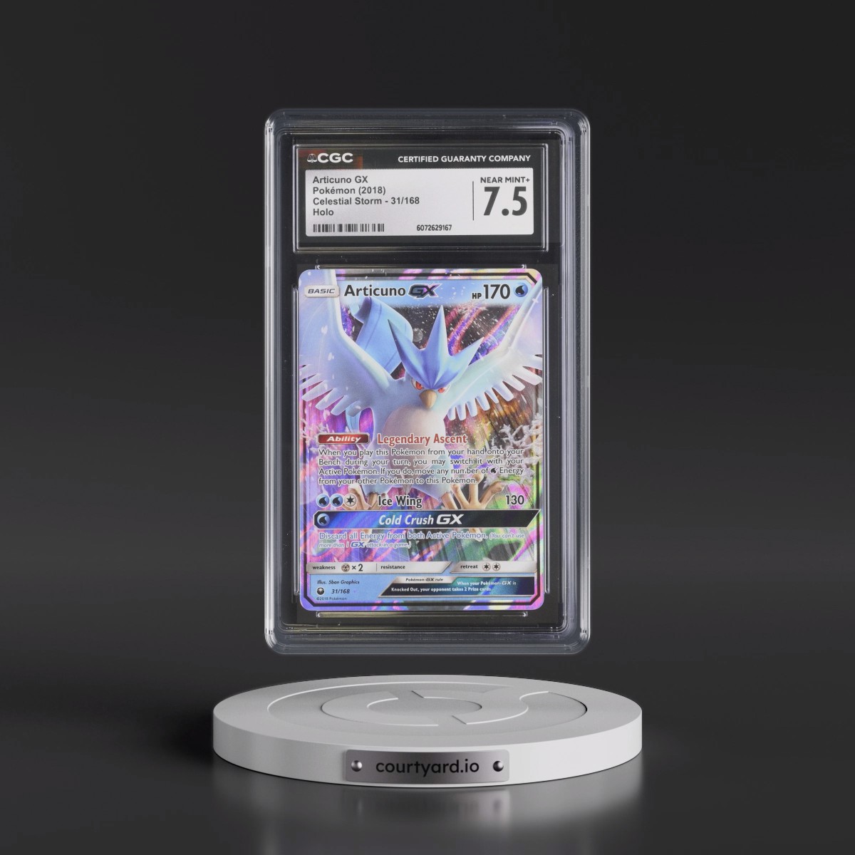 2018 Celestial Storm #31/168 Articuno GX - Holo (CGC 7.5 NM+)