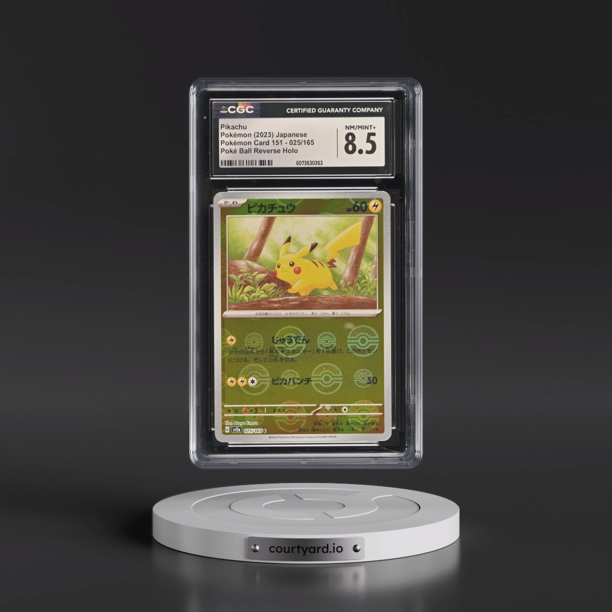 2023 Pokémon Card 151 #025/165 Pikachu - Reverse Holo Poké Ball (CGC 8.5 NM-MT+)
