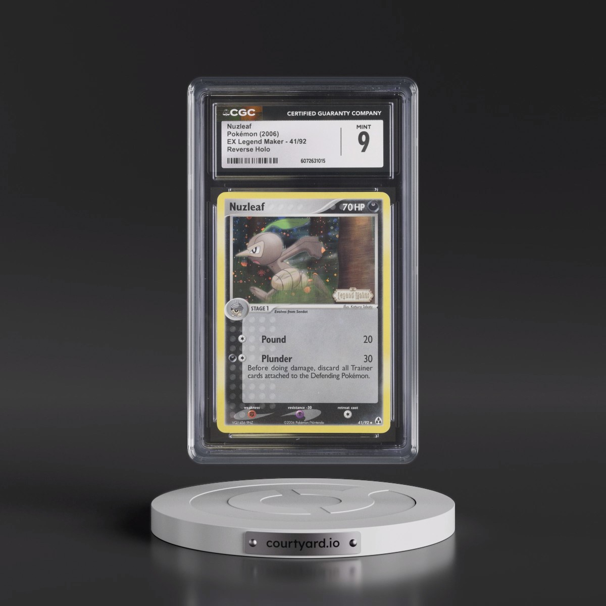 2006 EX Legend Maker #41/92 Nuzleaf - Reverse Holo (CGC 9 MINT)