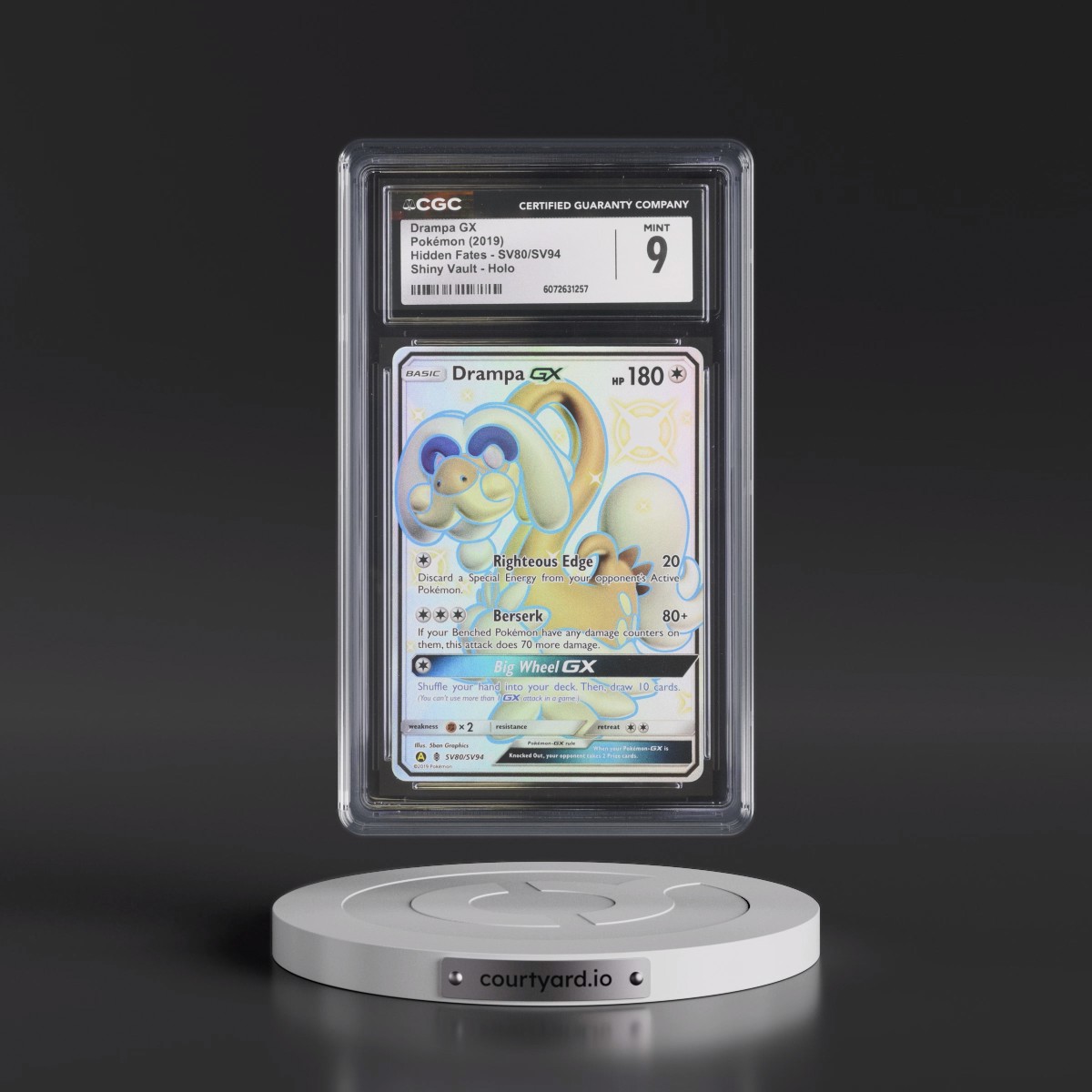 2019 Hidden Fates #SV80/SV94 Drampa GX - Shiny Vault Holo (CGC 9 MINT)
