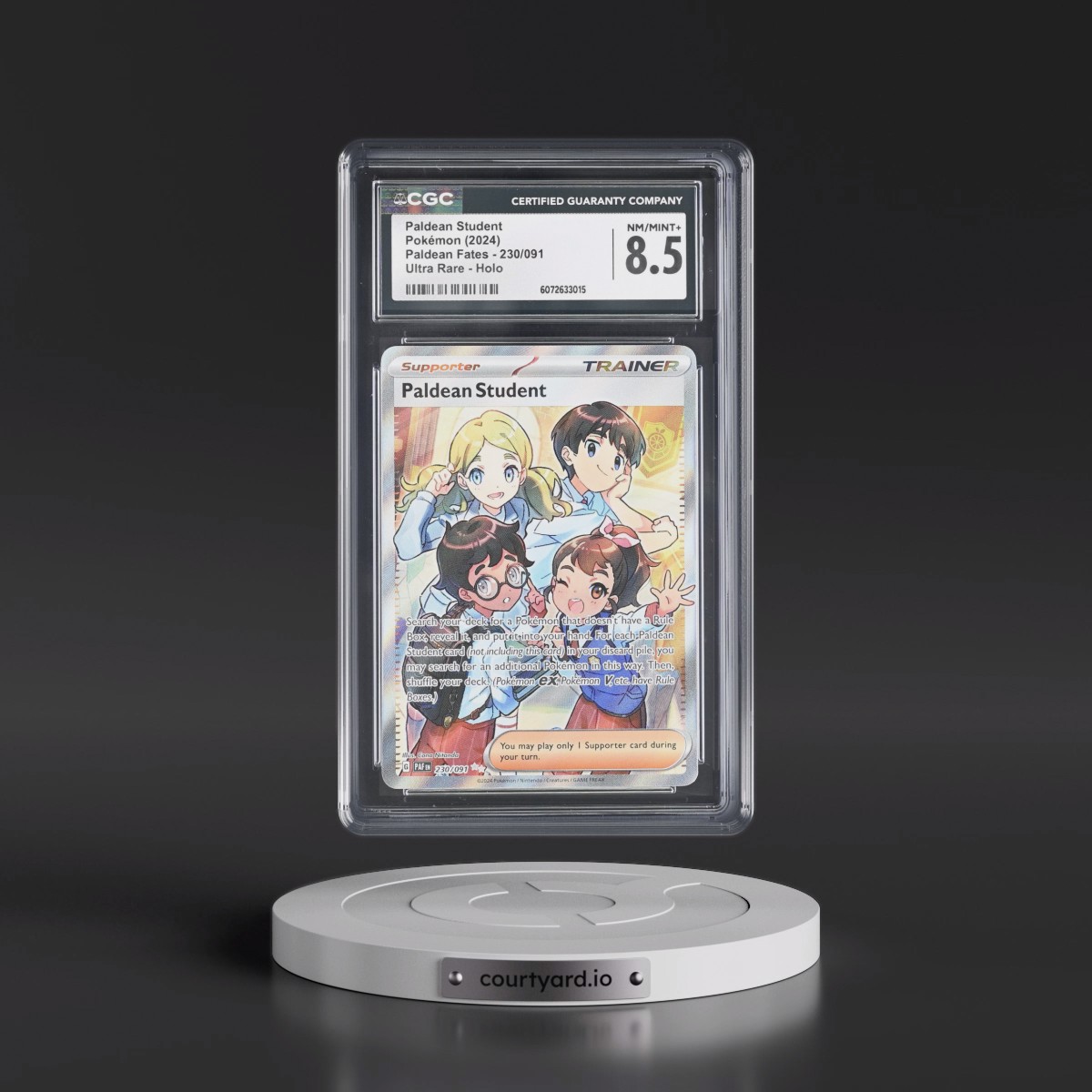 2024 Paldean Fates - PAF EN #230/091 Paldean Student - Ultra Rare Holo (CGC 8.5 NM-MT+)