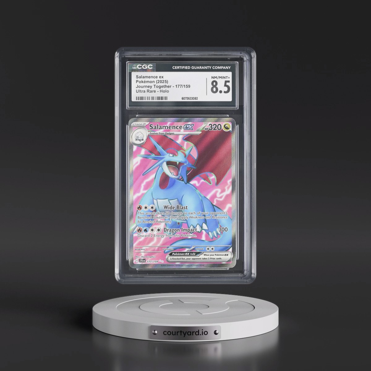 2024 Journey Together - JTG EN Salamence ex - Ultra Rare Holo #177/159 CGC 8.5