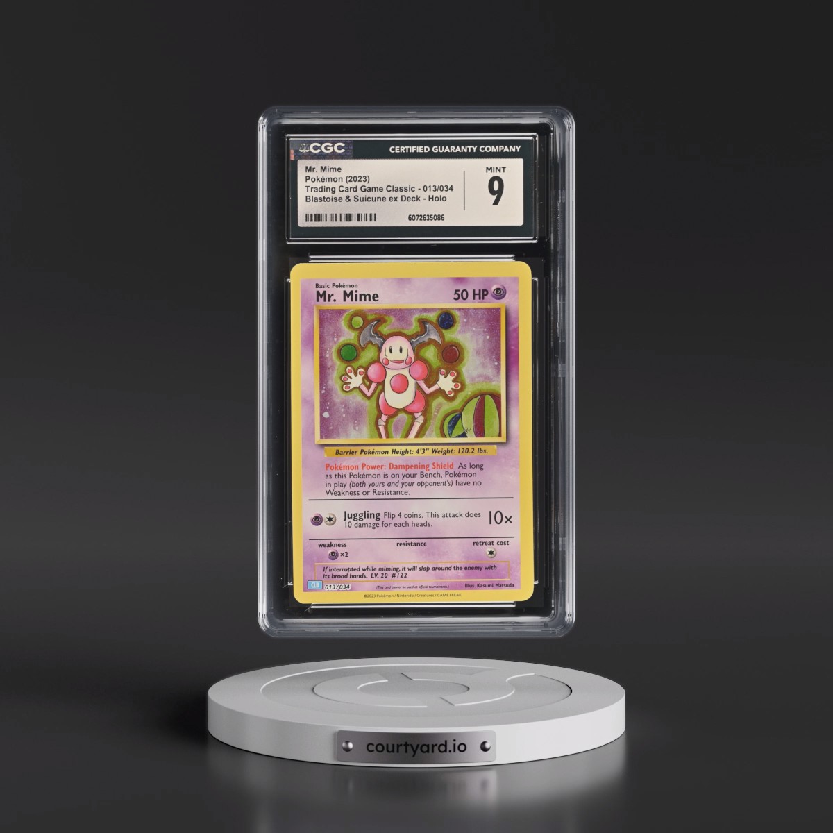 2023 Pokémon Clb-Trading Card Game Classic Blastoise & Suicune EX Deck #013 Mr. Mime (CGC 9 MINT)