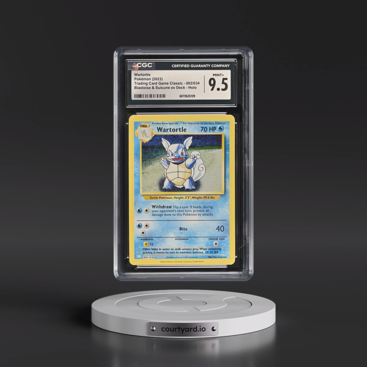 2023 Pokémon Clb-Trading Card Game Classic Blastoise & Suicune EX Deck #002 Wartortle (CGC 9.5 MINT+)