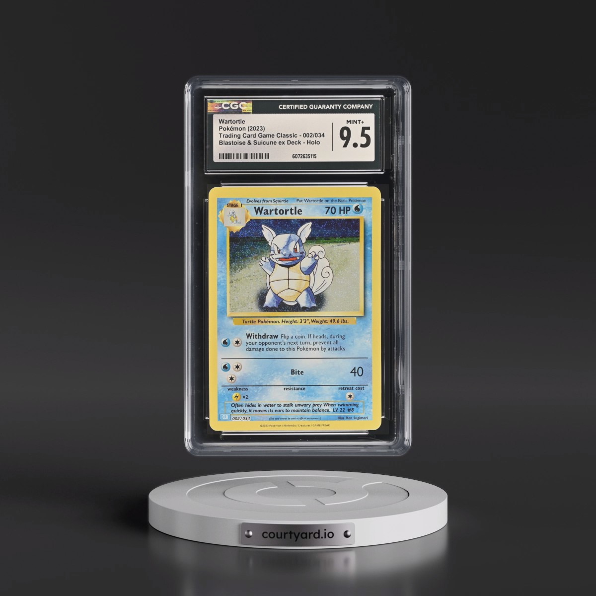 2023 Pokémon Clb-Trading Card Game Classic Blastoise & Suicune EX Deck #002 Wartortle (CGC 9.5 MINT+)