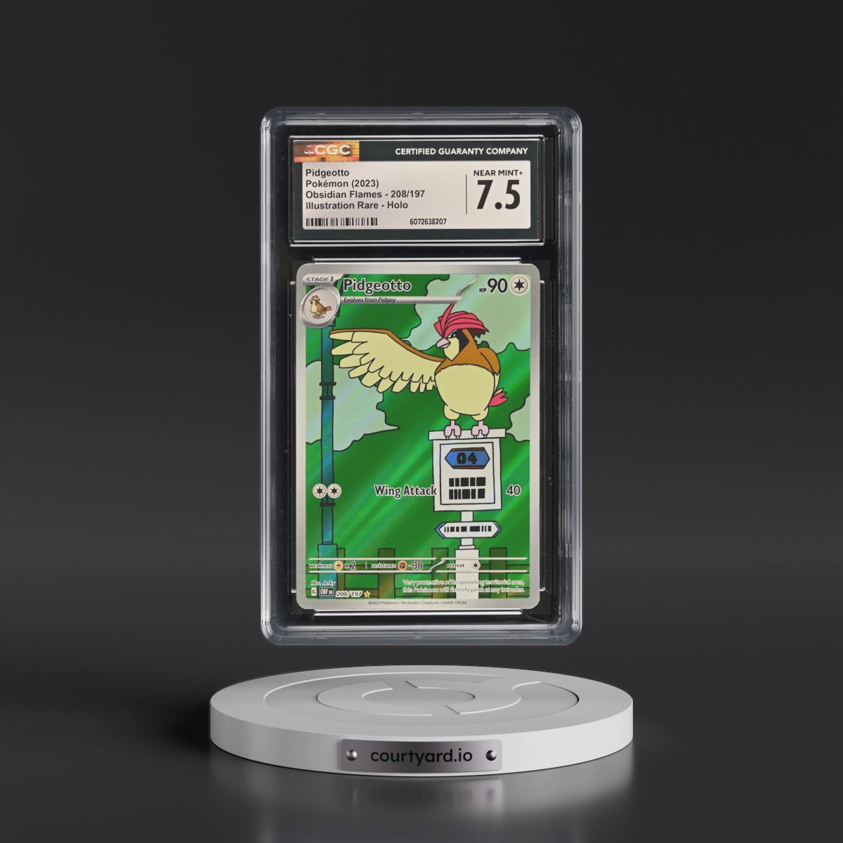 2023 Obsidian Flames - OBF EN #208/197 Pidgeotto - Illustration Rare Holo (CGC 7.5 NM+)
