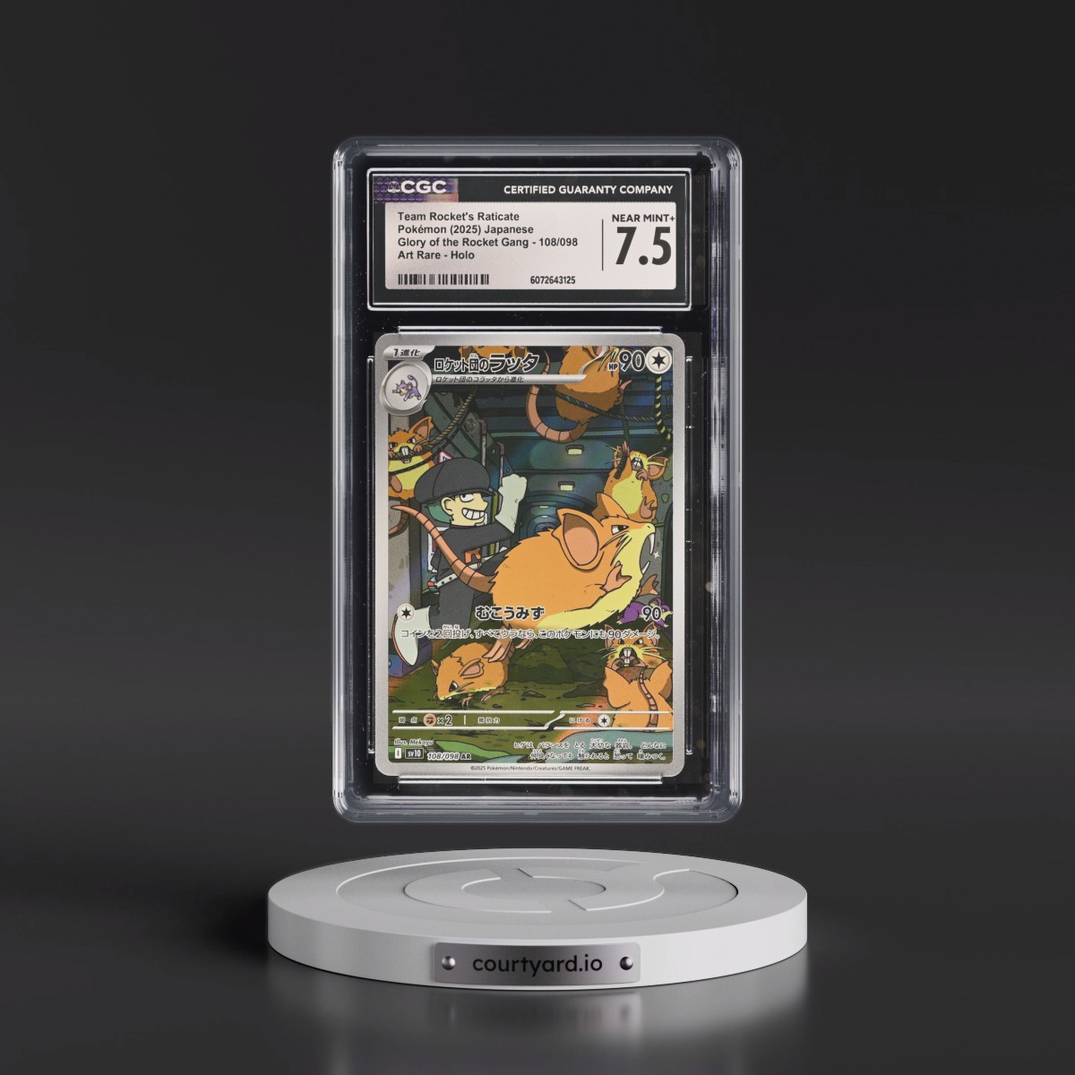 2025 Glory of the Rocket Gang - sv10 #108/098 Team Rocket's Raticate - Art Rare Holo (CGC 7.5 NM+)