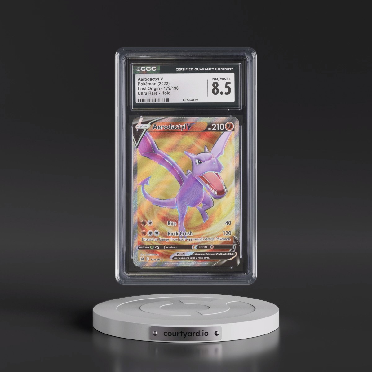 2022 Lost Origin #179/196 Aerodactyl V - Ultra Rare Holo (CGC 8.5 NM-MT+)