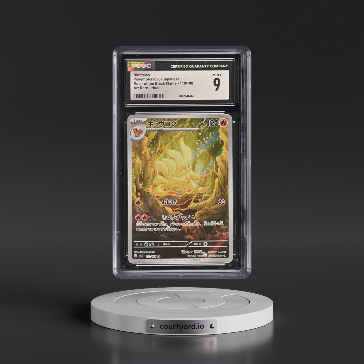 2023 Ruler of the Black Flame #110/108 Ninetales - Art Rare Holo (CGC 9 MINT)