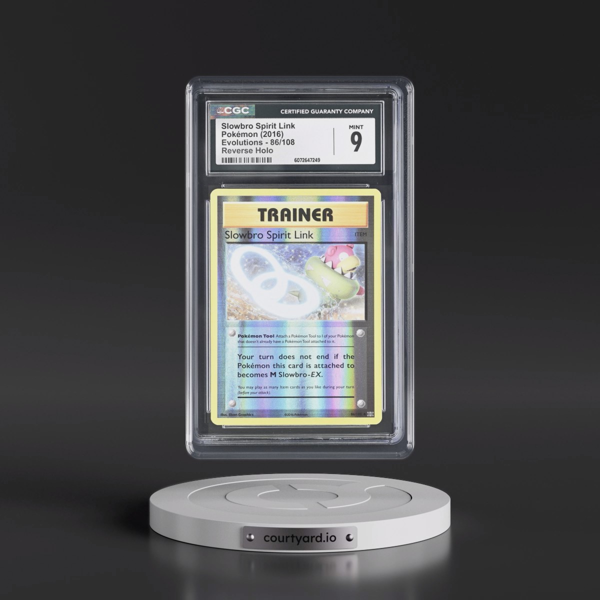 2016 Evolutions #86/108 Slowbro Spirit Link - Reverse Holo (CGC 9 MINT)