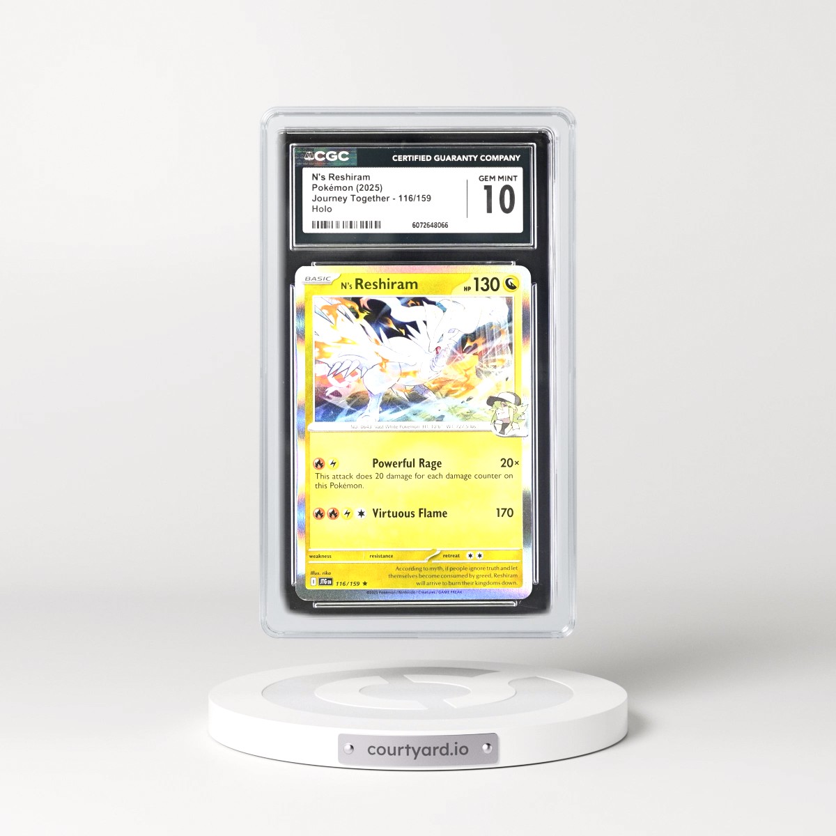 2025 Journey Together - JTG EN #116/159 N's Reshiram - Holo (CGC 10 GEM MINT)