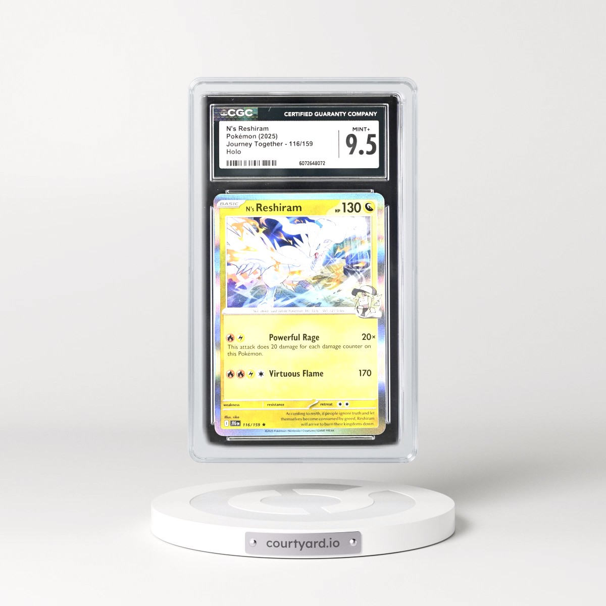2025 Journey Together - JTG EN #116/159 N's Reshiram - Holo (CGC 9.5 MINT+)