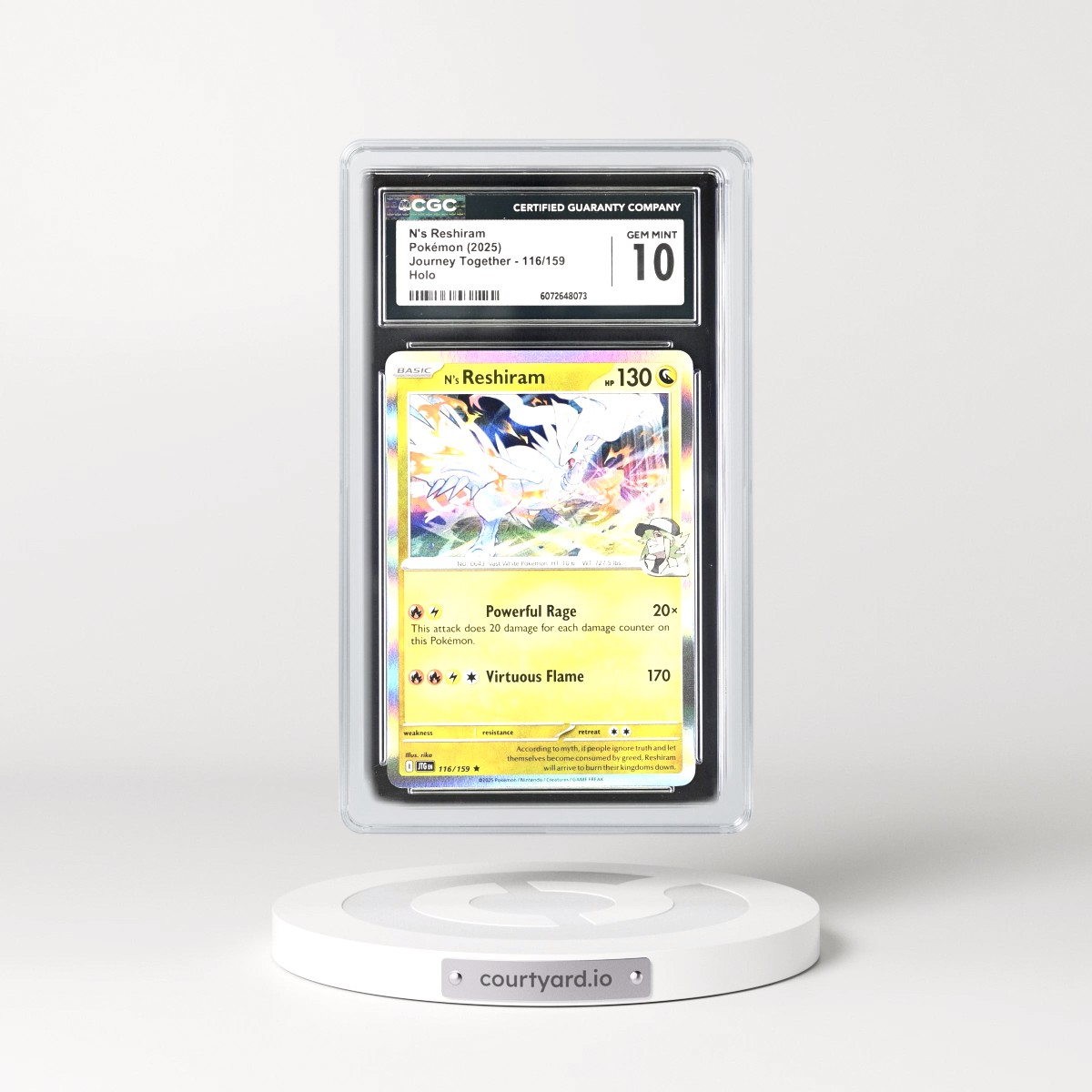 2025 Journey Together - JTG EN #116/159 N's Reshiram - Holo (CGC 10 GEM MINT)