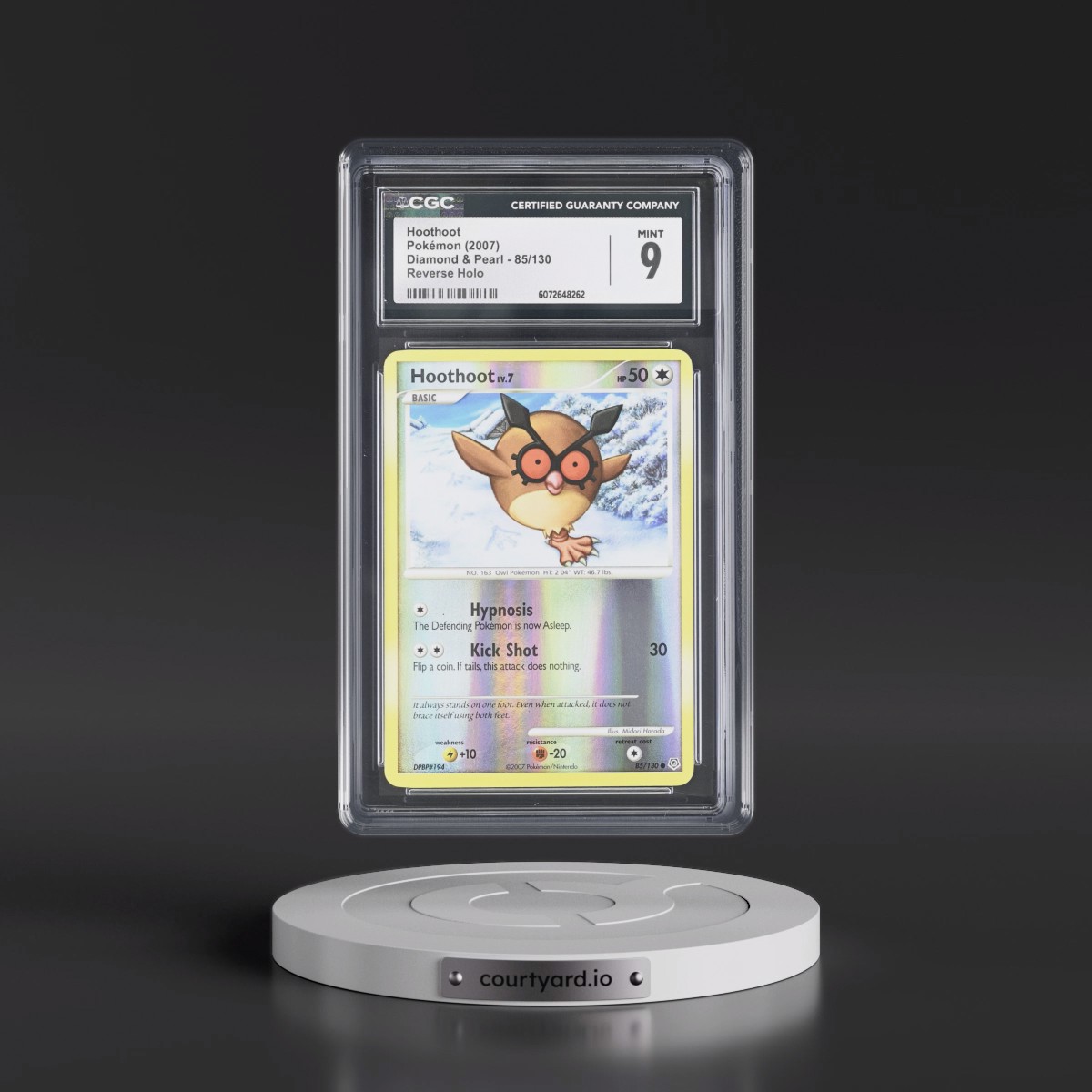 2007 Diamond & Pearl #85/130 Hoothoot - Reverse Holo (CGC 9 MINT)