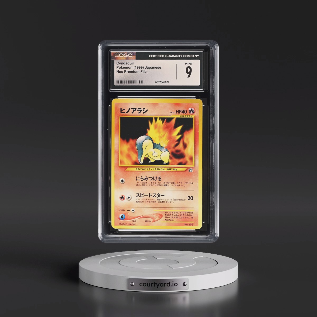 1999 Neo Premium File Cyndaquil - No Rarity CGC 9