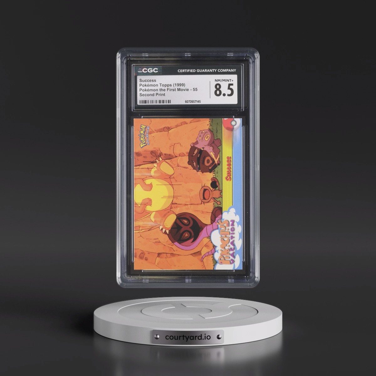 1999 Pokémon the First Movie #55 Success - Second Print (Black Topps Logo) (CGC 8.5 NM-MT+)