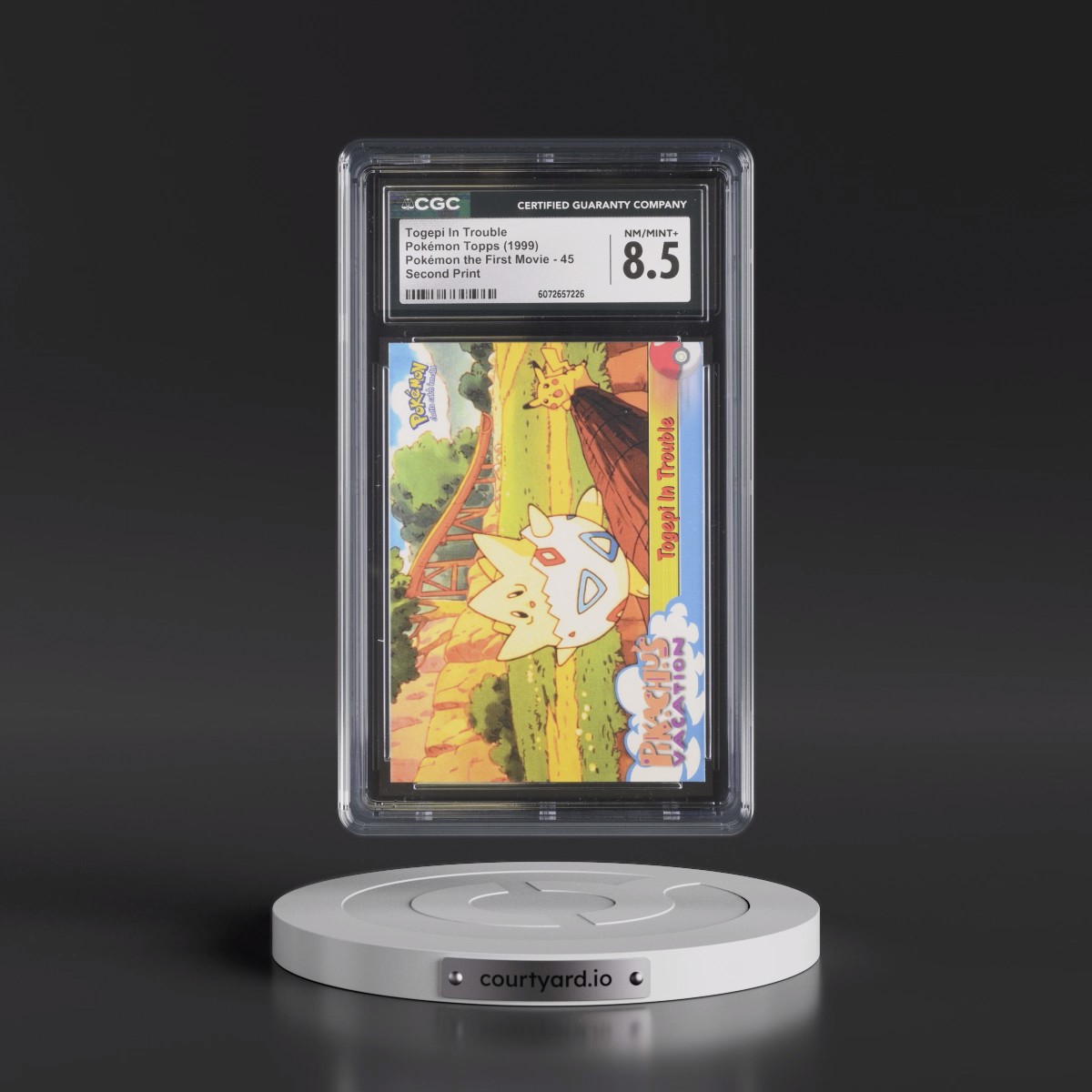 1999 Pokémon the First Movie #45 Togepi In Trouble - Second Print (Black Topps Logo) (CGC 8.5 NM-MT+)