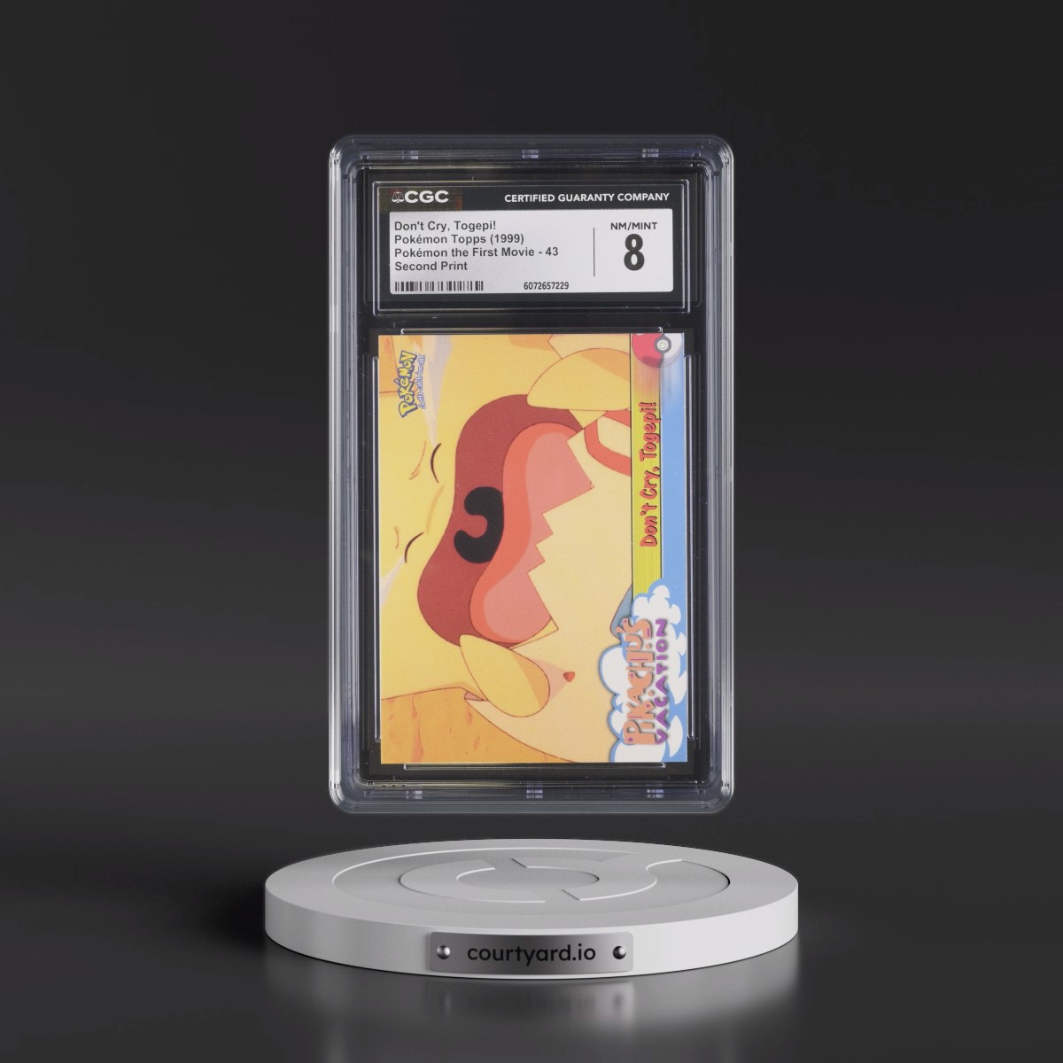 1999 Pokémon the First Movie #43 Don't Cry, Togepi! - Second Print (Black Topps Logo) (CGC 8 NM-MT)