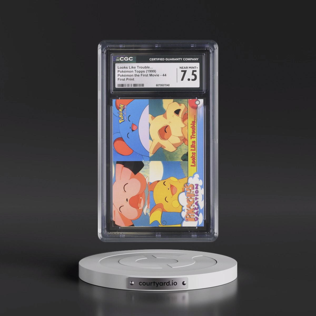 1999 Pokémon the First Movie #44 Looks Like Trouble... - First Print (Blue Topps Logo) (CGC 7.5 NM+)