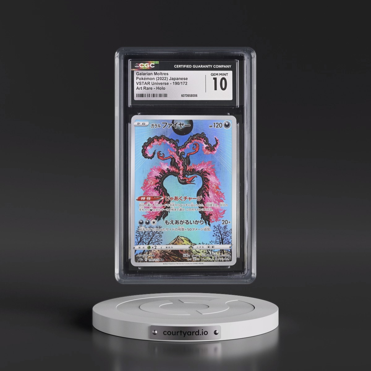 2022 VSTAR Universe #190/172 Galarian Moltres - Art Rare Holo (CGC 10 GEM MINT)