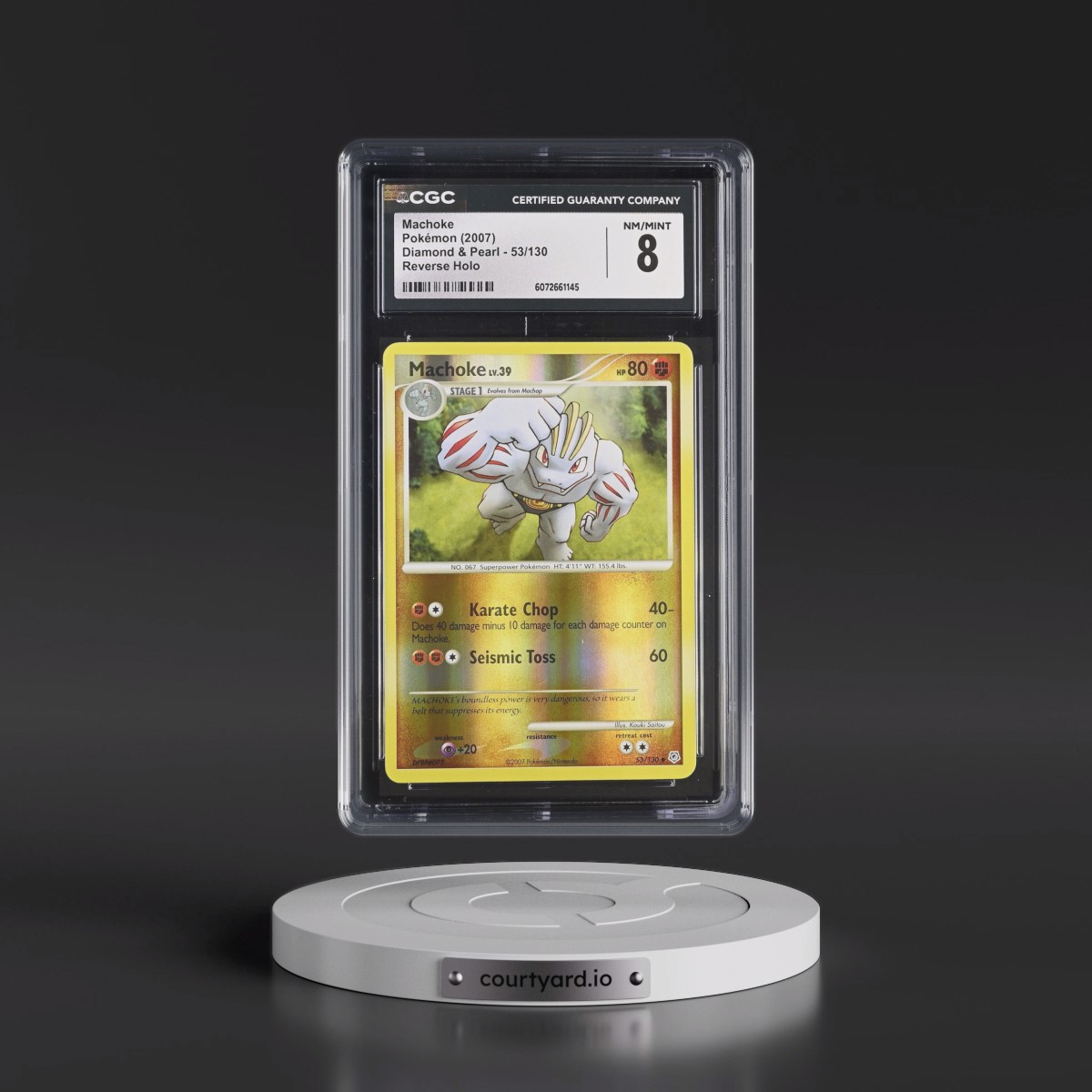 2007 Diamond & Pearl #53/130 Machoke - Reverse Holo (CGC 8 NM-MT)
