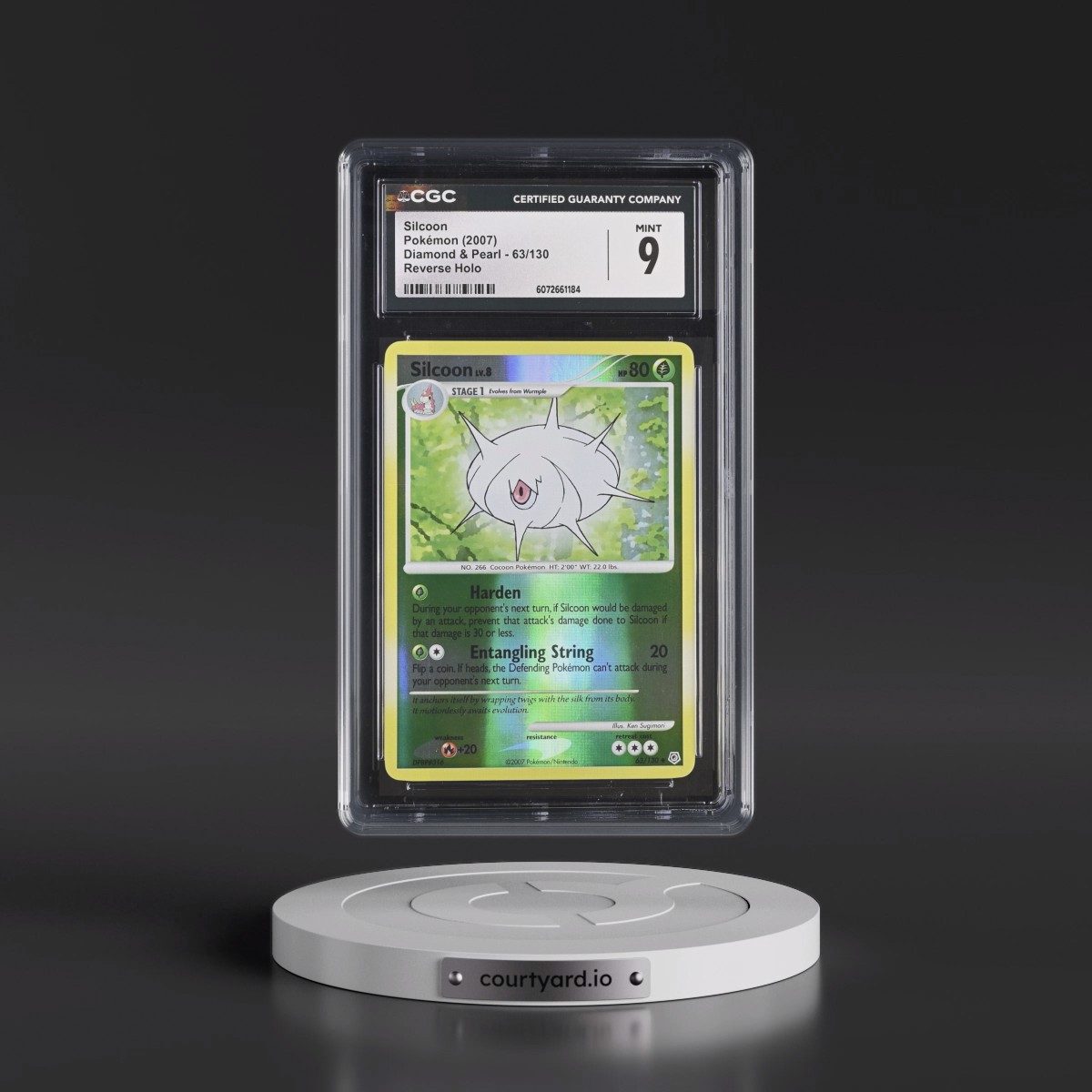 2007 Diamond & Pearl #63/130 Silcoon - Reverse Holo (CGC 9 MINT)