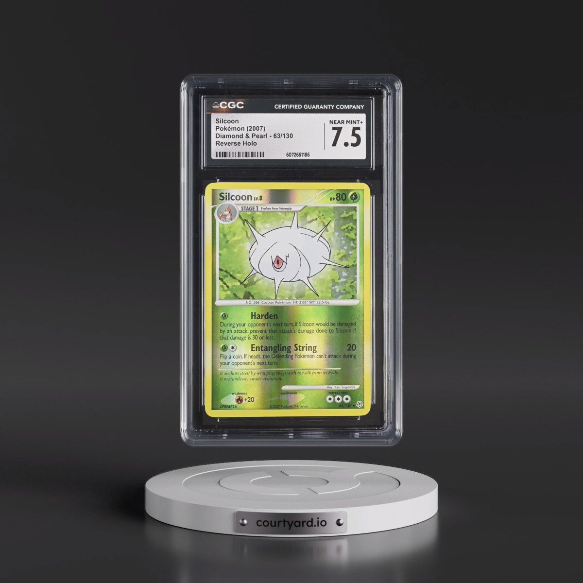 2007 Diamond & Pearl #63/130 Silcoon - Reverse Holo (CGC 7.5 NM+)