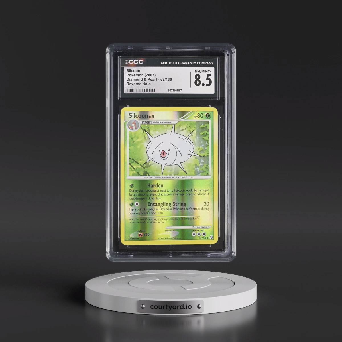 2007 Diamond & Pearl #63/130 Silcoon - Reverse Holo (CGC 8.5 NM-MT+)