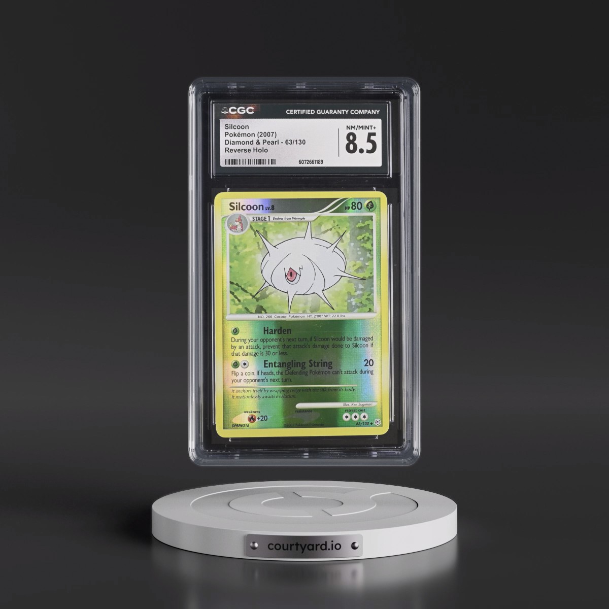 2007 Diamond & Pearl #63/130 Silcoon - Reverse Holo (CGC 8.5 NM-MT+)