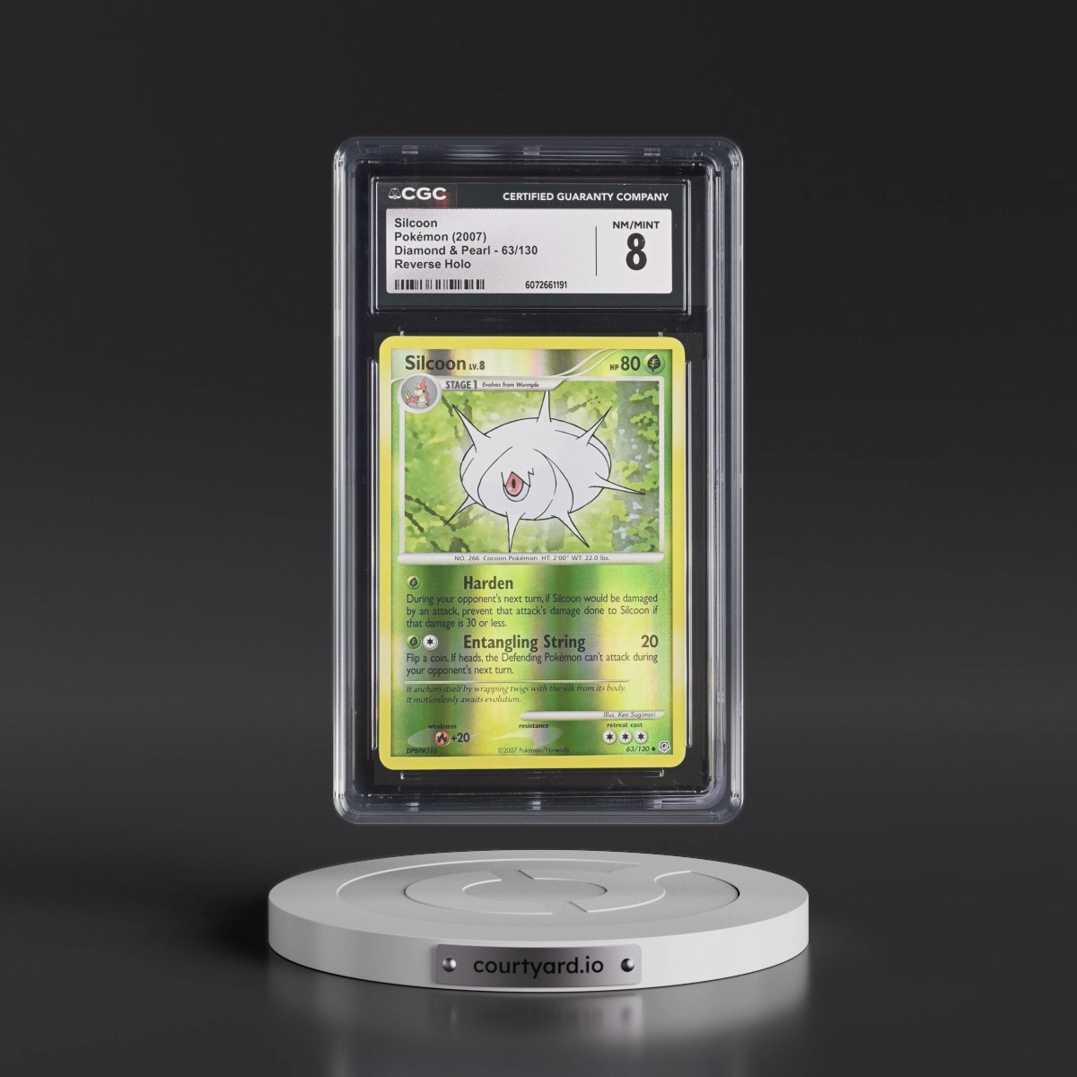 2007 Diamond & Pearl #63/130 Silcoon - Reverse Holo (CGC 8 NM-MT)