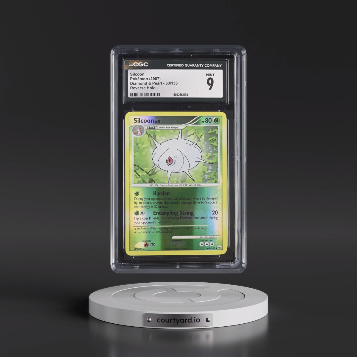 2007 Diamond & Pearl #63/130 Silcoon - Reverse Holo (CGC 9 MINT)