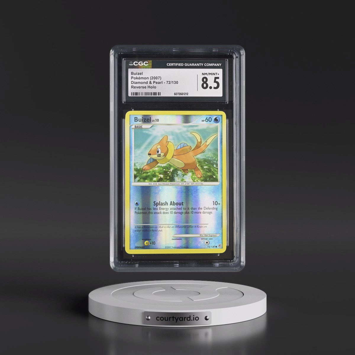2007 Diamond & Pearl #72/130 Buizel - Reverse Holo (CGC 8.5 NM-MT+)