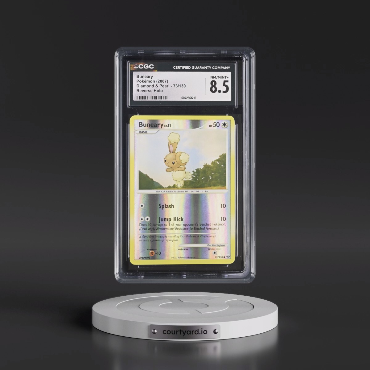 2007 Diamond & Pearl #73/130 Buneary - Reverse Holo (CGC 8.5 NM-MT+)