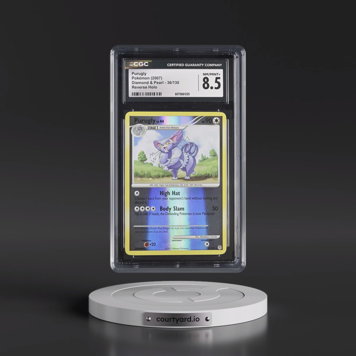 2007 Diamond & Pearl #36/130 Purugly - Reverse Holo (CGC 8.5 NM-MT+)