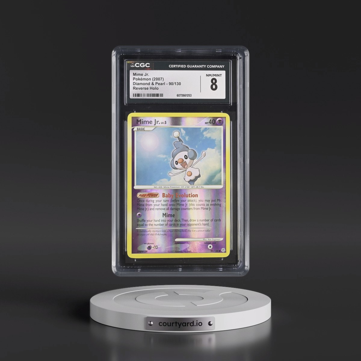 2007 Diamond & Pearl #90/130 Mime Jr. - Reverse Holo (CGC 8 NM-MT)