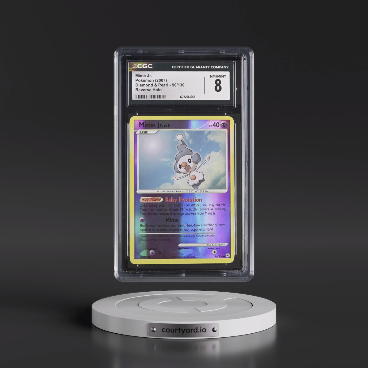 2007 Diamond & Pearl #90/130 Mime Jr. - Reverse Holo (CGC 8 NM-MT)