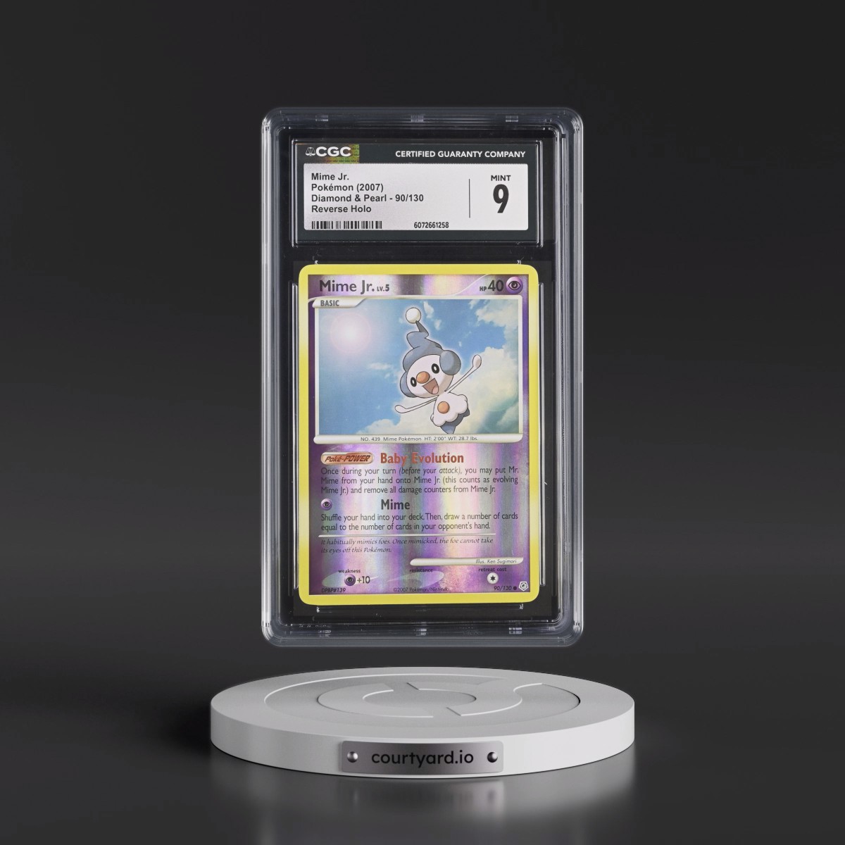 2007 Diamond & Pearl #90/130 Mime Jr. - Reverse Holo (CGC 9 MINT)