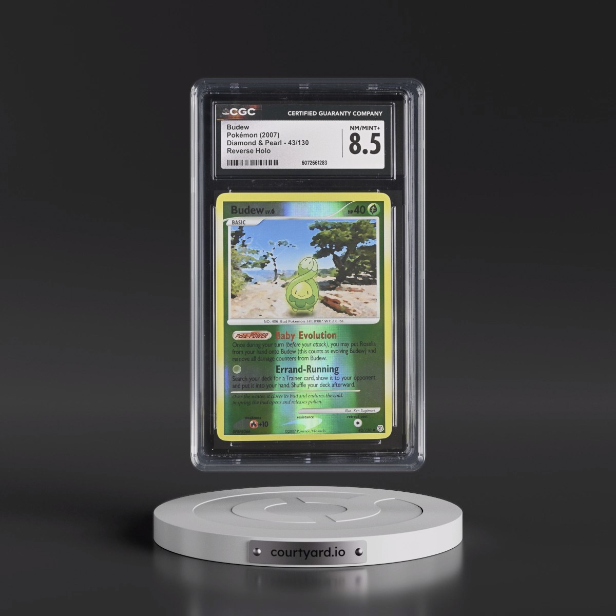 2007 Diamond & Pearl #43/130 Budew - Reverse Holo (CGC 8.5 NM-MT+)