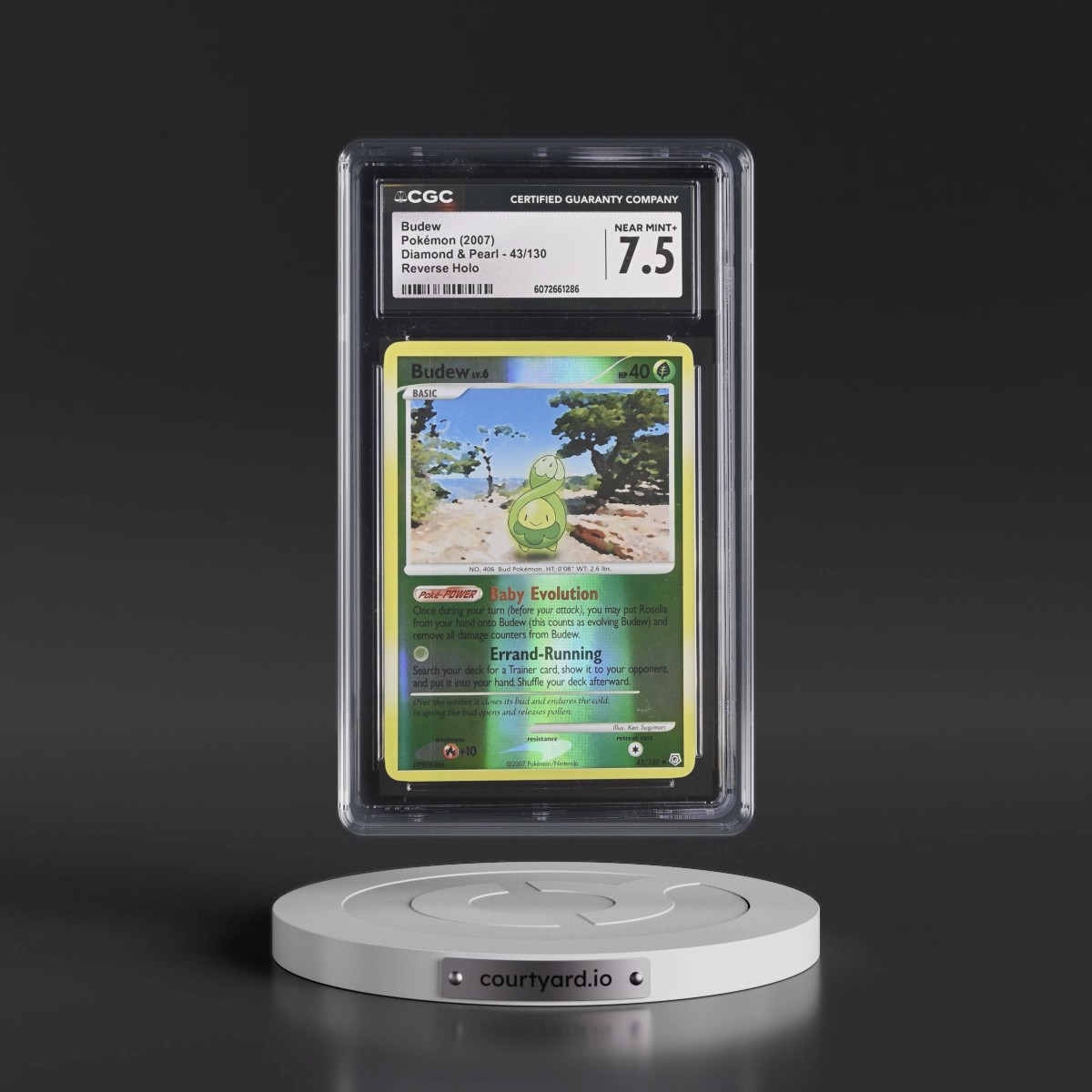 2007 Diamond & Pearl #43/130 Budew - Reverse Holo (CGC 7.5 NM+)