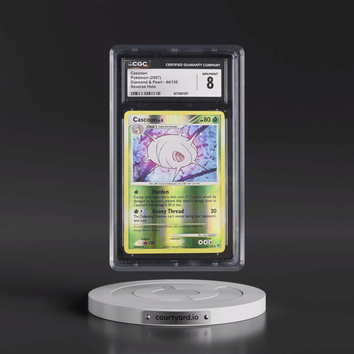 2007 Diamond & Pearl #44/130 Cascoon - Reverse Holo (CGC 8 NM-MT)