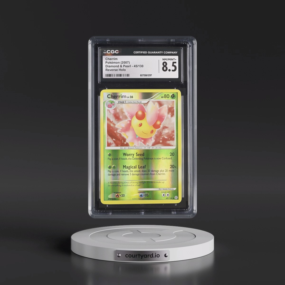 2007 Diamond & Pearl #45/130 Cherrim - Reverse Holo (CGC 8.5 NM-MT+)